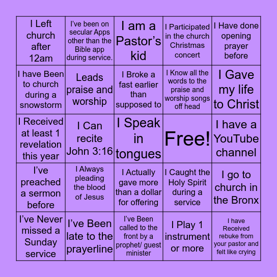 B Kingdomconnects G Bingo Card