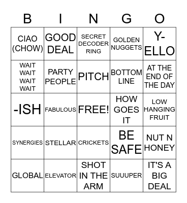 TOY STORE BUZZ WORD BINGO Card