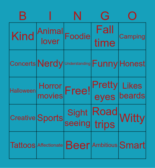 Are you Josh’s type? Bingo Card