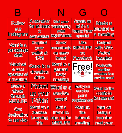 Social Media Bingo Card