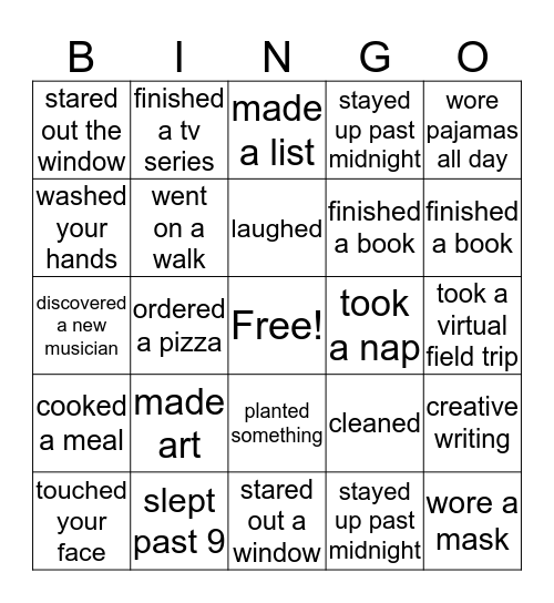 church corona Bingo Card