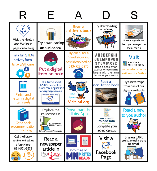 Lake Agassiz Regional Library Bingo Card