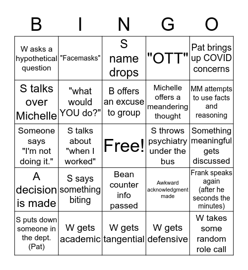 Here we go! Bingo Card