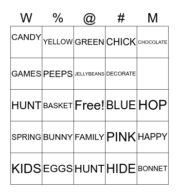 EASTER BINGO Card