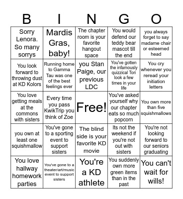 JustGammaTauThings Bingo Card