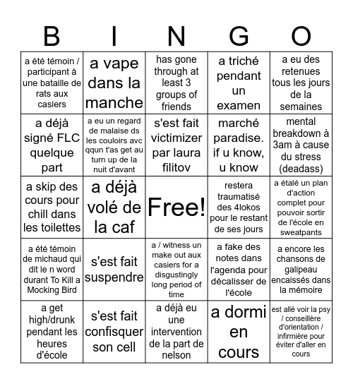 COLLÈGE SAINT-LOUIS Bingo Card