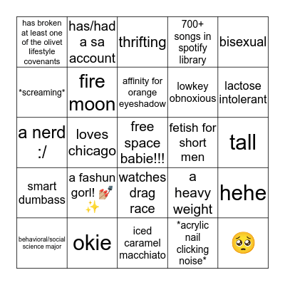 katie's bingo lol Bingo Card