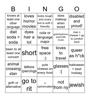 angie bingo! Bingo Card