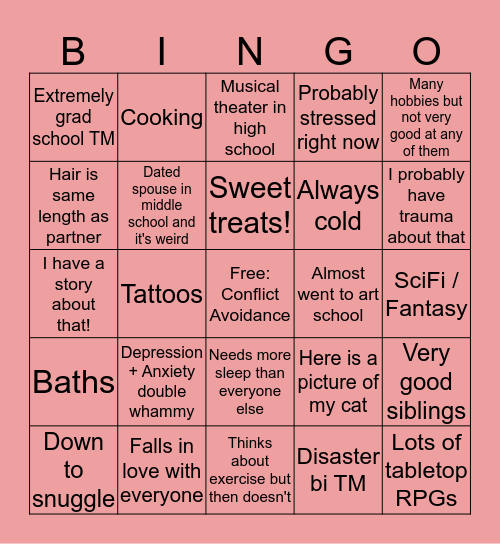 Corrine Bingo Card