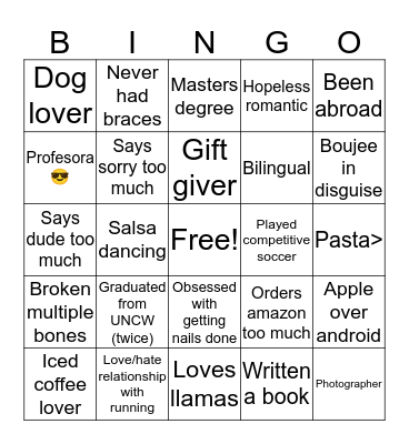 River Bingo Card