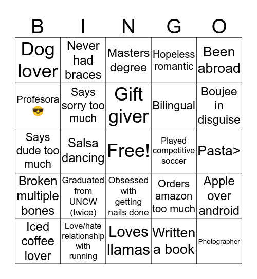 River Bingo Card