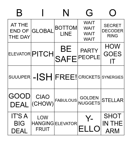 TOY STORE BUZZ WORD BINGO Card