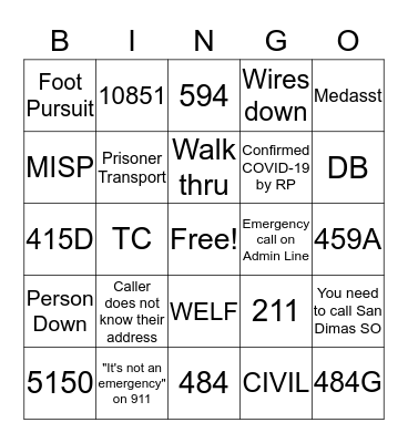 Dispatch Appreciation Week Bingo Card