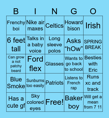Quinn Bingo Card