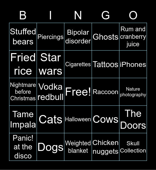 Victoria Bingo Card