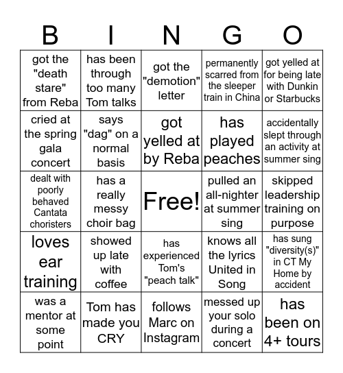 ECGC BINGO Card