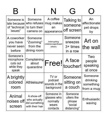 ZOOM BINGO Card