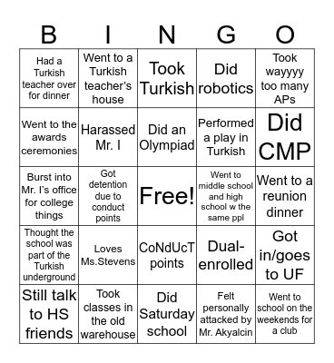 OSS Bingo Card