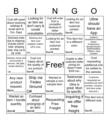 Comment Bingo Blackout Bingo Card
