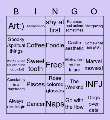 Cynthia Bingo Card