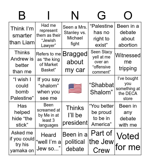 Michael Wilkes Bingo Card