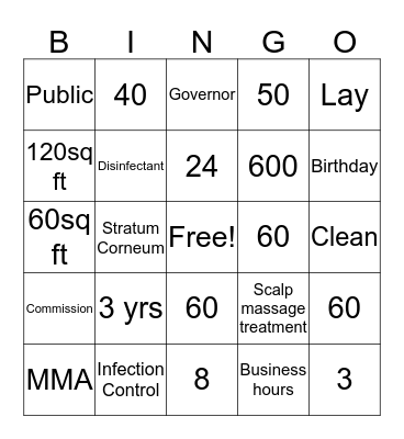 Cosmo State Laws Bingo Card