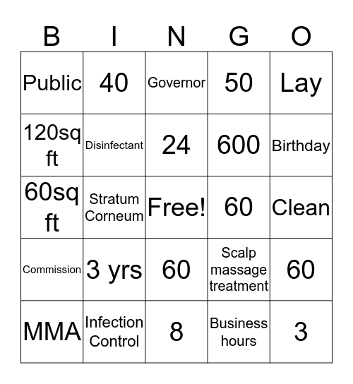 Cosmo State Laws Bingo Card