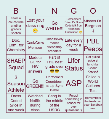 JUN YASSSSS Bingo Card