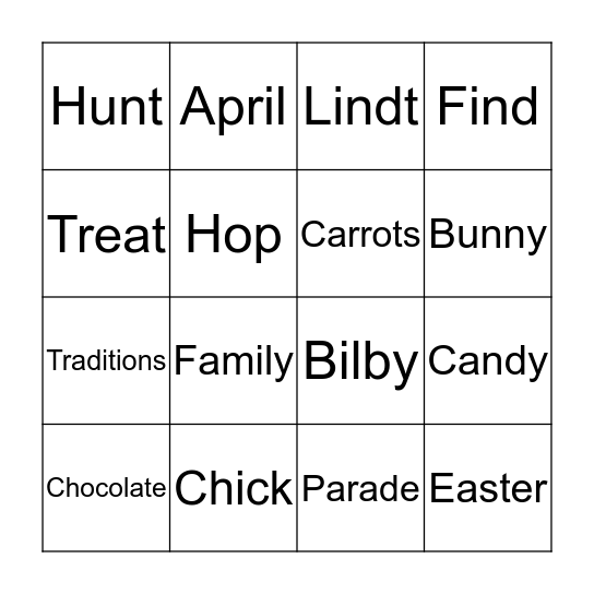 Easter Bingo! Bingo Card