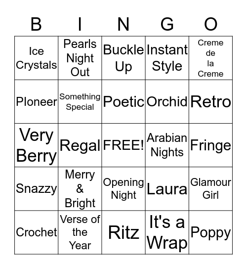 Lucky Lady Blingo Bingo Card