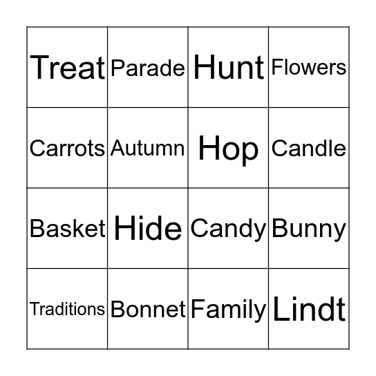 Easter Bingo! Bingo Card
