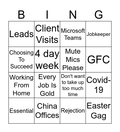 Bingo Wrap Bingo Card