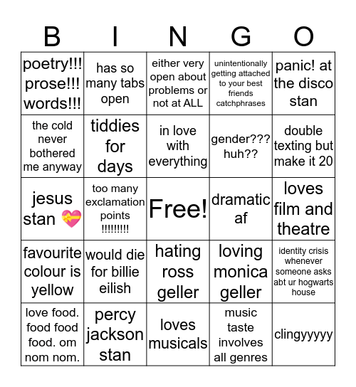 malmal bingo Card