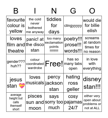 malmal bingo Card