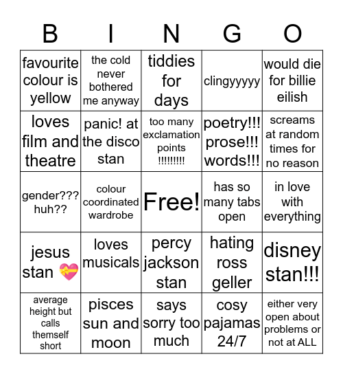 malmal bingo Card