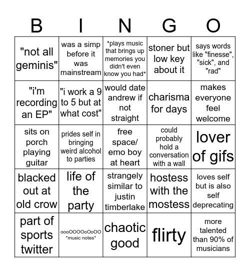 Vince Bingo Card