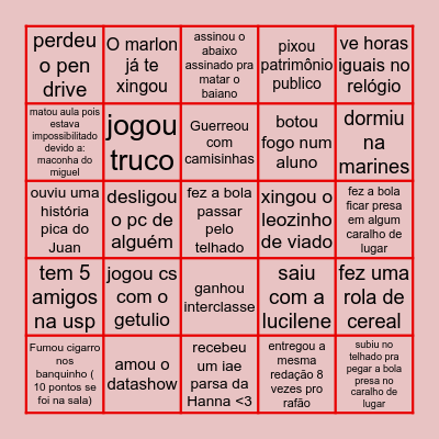 Bingão do Info Bingo Card