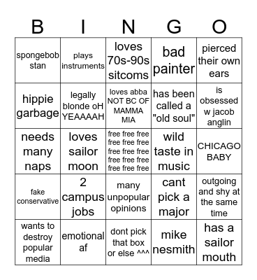 how much are you like me Bingo Card