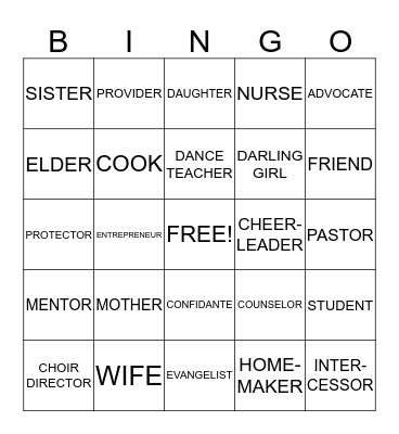 ELDER ALICIA PETTUS--WHO IS SHE? Bingo Card