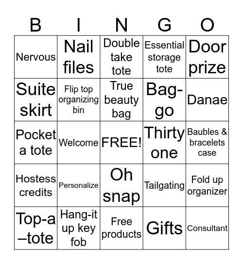 BAGO Bingo Card