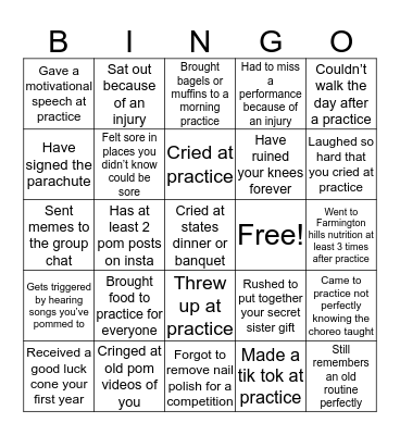 Farmington United pom bingo Card