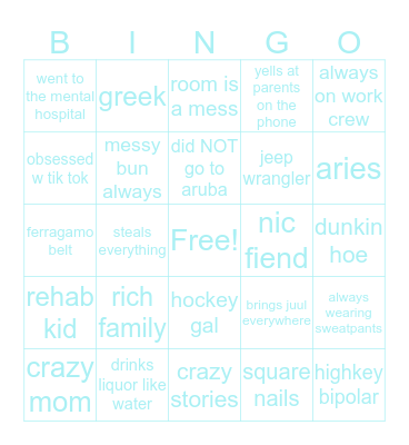 isadora Bingo Card