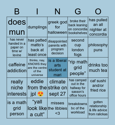 M A R I  L I B B I E Bingo Card