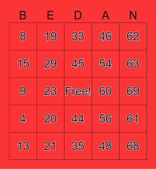Benedictine Community Foundation 001 Bingo Card