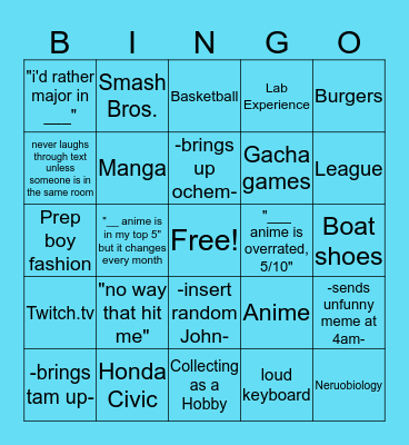 Christopher Dat Nguyen Bingo Card