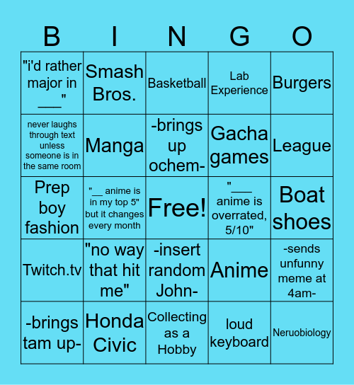 Christopher Dat Nguyen Bingo Card