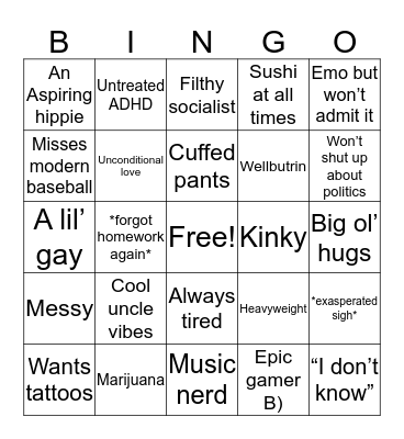 Weston Bingo Card