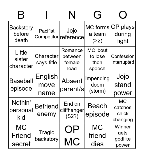 Gleipnir Bingo Card