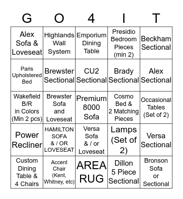 BINGO BASSETT STUD - BRAD RICE Bingo Card