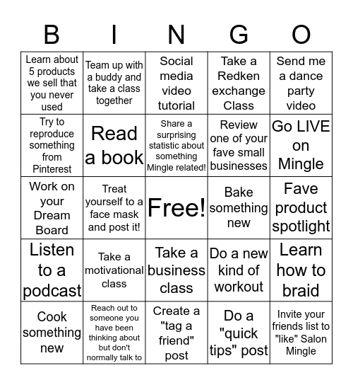 Quarantine Bingo Card